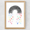 Rainbow Rain Wide Oak Frame