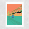 St Paul's and Millennium Bridge Narrow White Frame