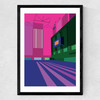 Tate Modern - Turbine Hall (Pink) Medium Black Frame