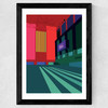 Tate Modern - Turbine Hall (Red and Green) Wide Black Frame