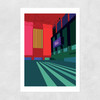 Tate Modern - Turbine Hall (Red and Green) Unframed Print