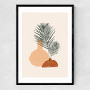Palm Leaf Pottery Narrow Black Frame