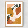 Abstract Leaves Medium Oak Frame