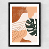Abstract Monstera Medium Black Frame