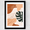 Abstract Monstera Wide Black Frame
