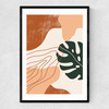 Abstract Monstera Narrow Black Frame