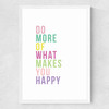 Be Happy Pastel Medium White Frame