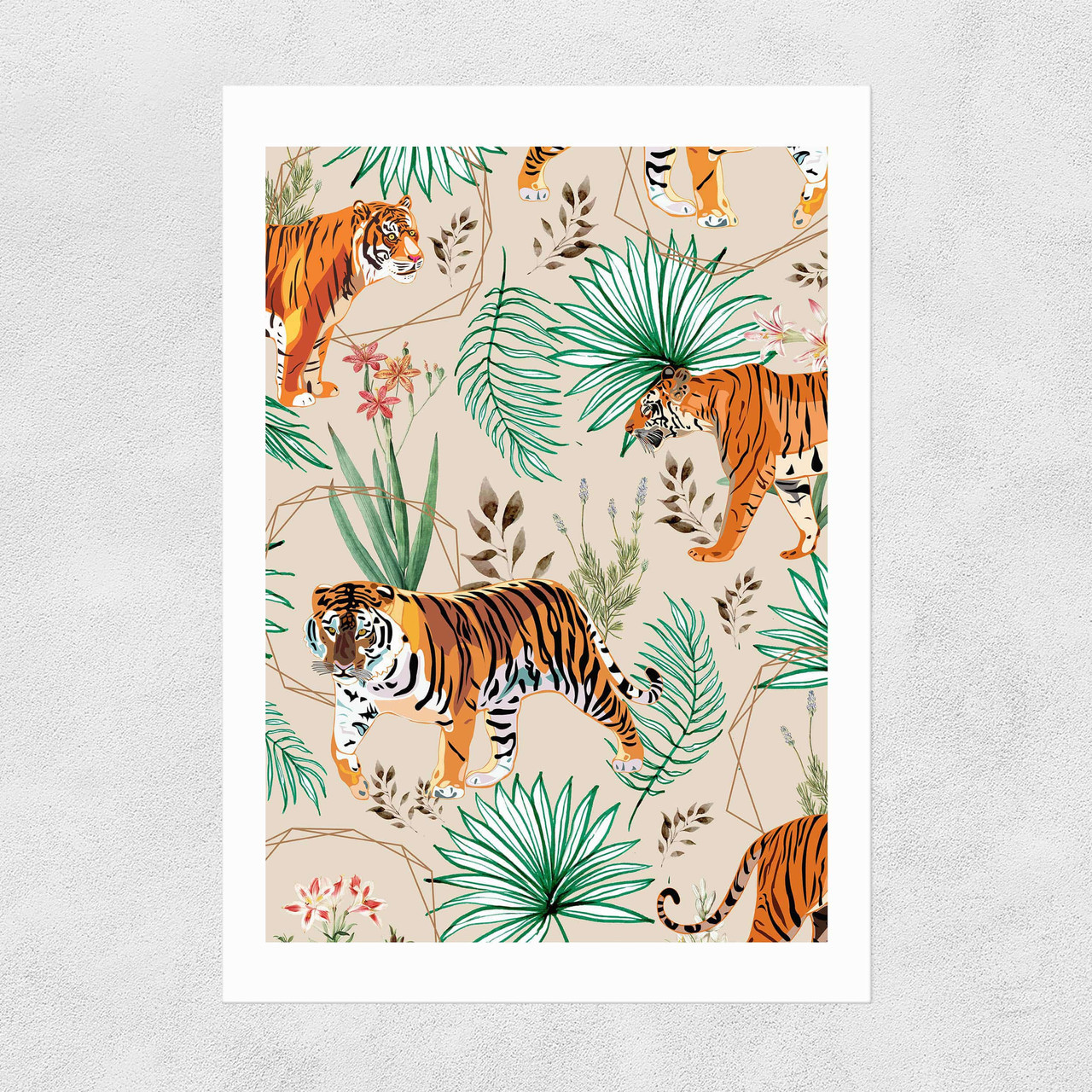 Tropical & Tigers Unframed Print