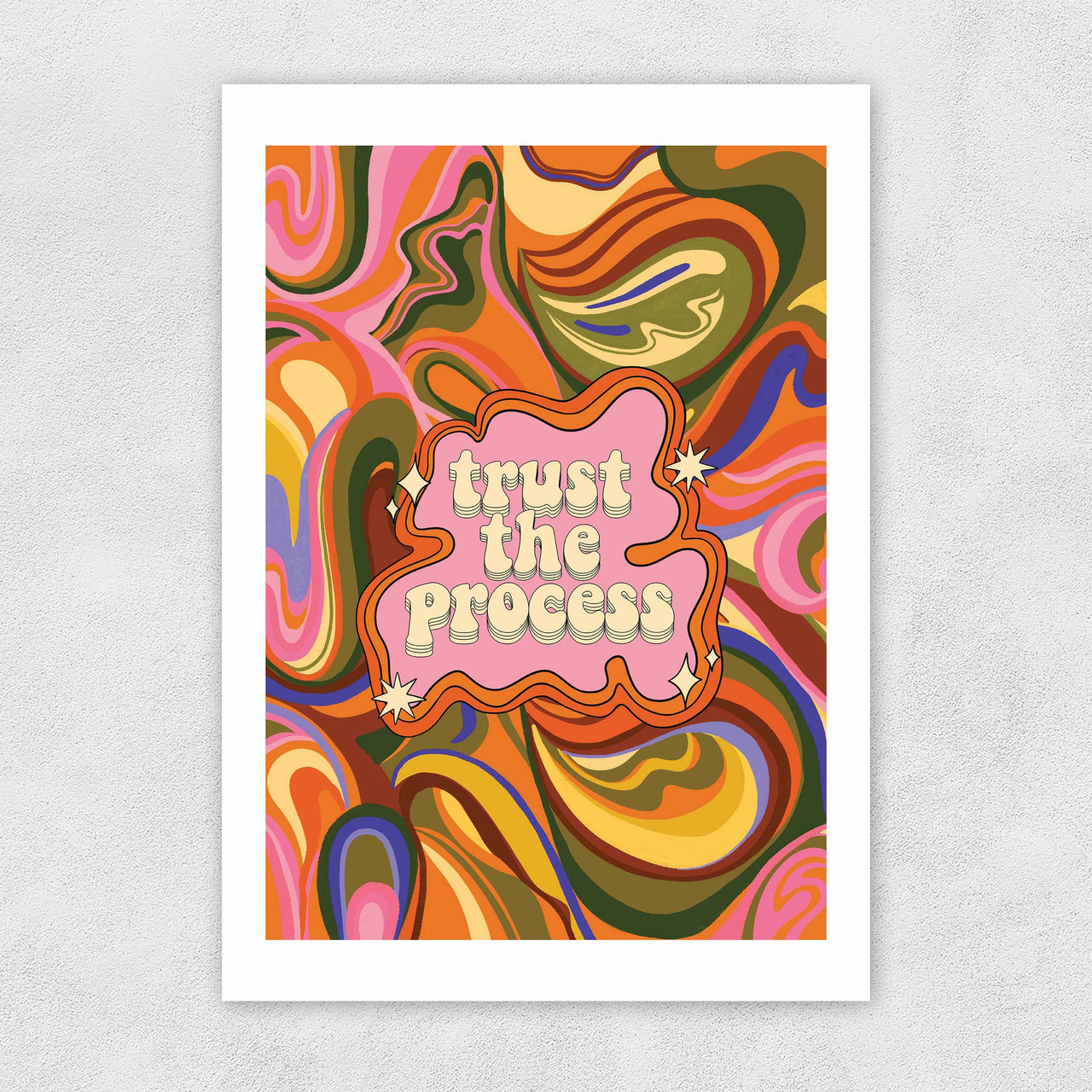 Trust The Process by Illustrated by Charlie Unframed Print