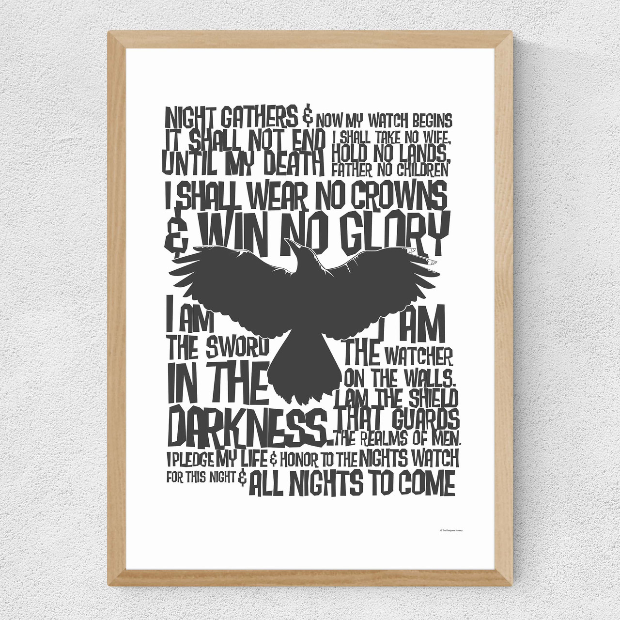 The Nights Watch Oath Print Game of Thrones Art Print by The