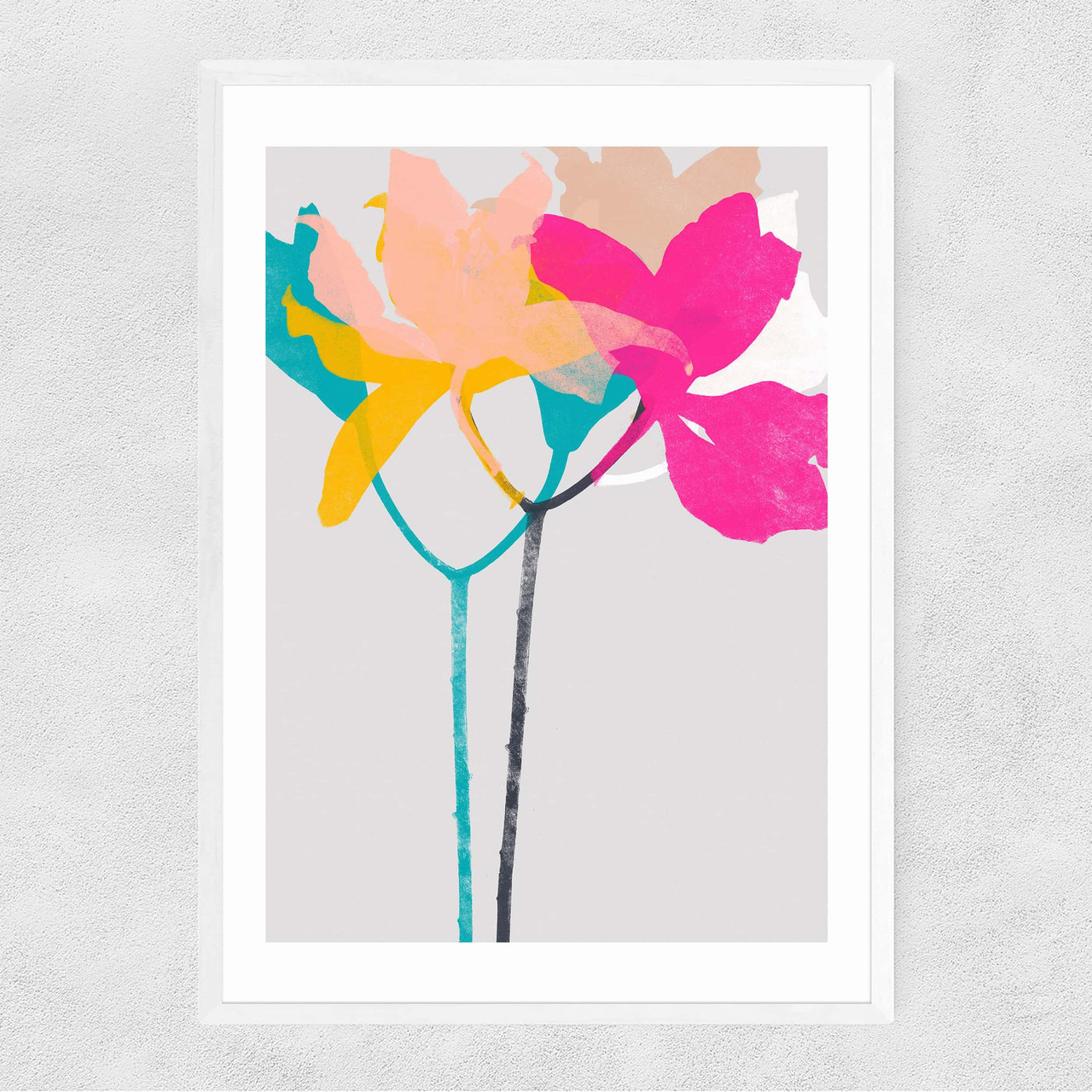 Lily 40 art print by the garima dhawan in white frame