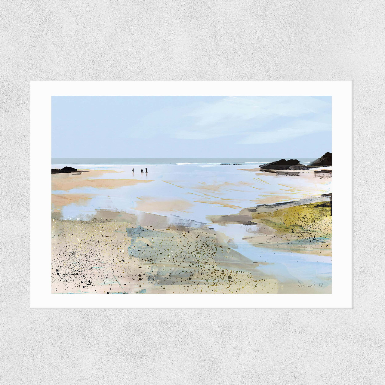Sea View art print by Dan Hobday in black frame