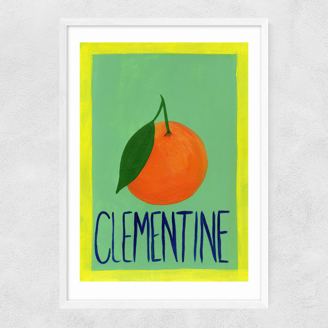 clementine art print by susie miller in white frame