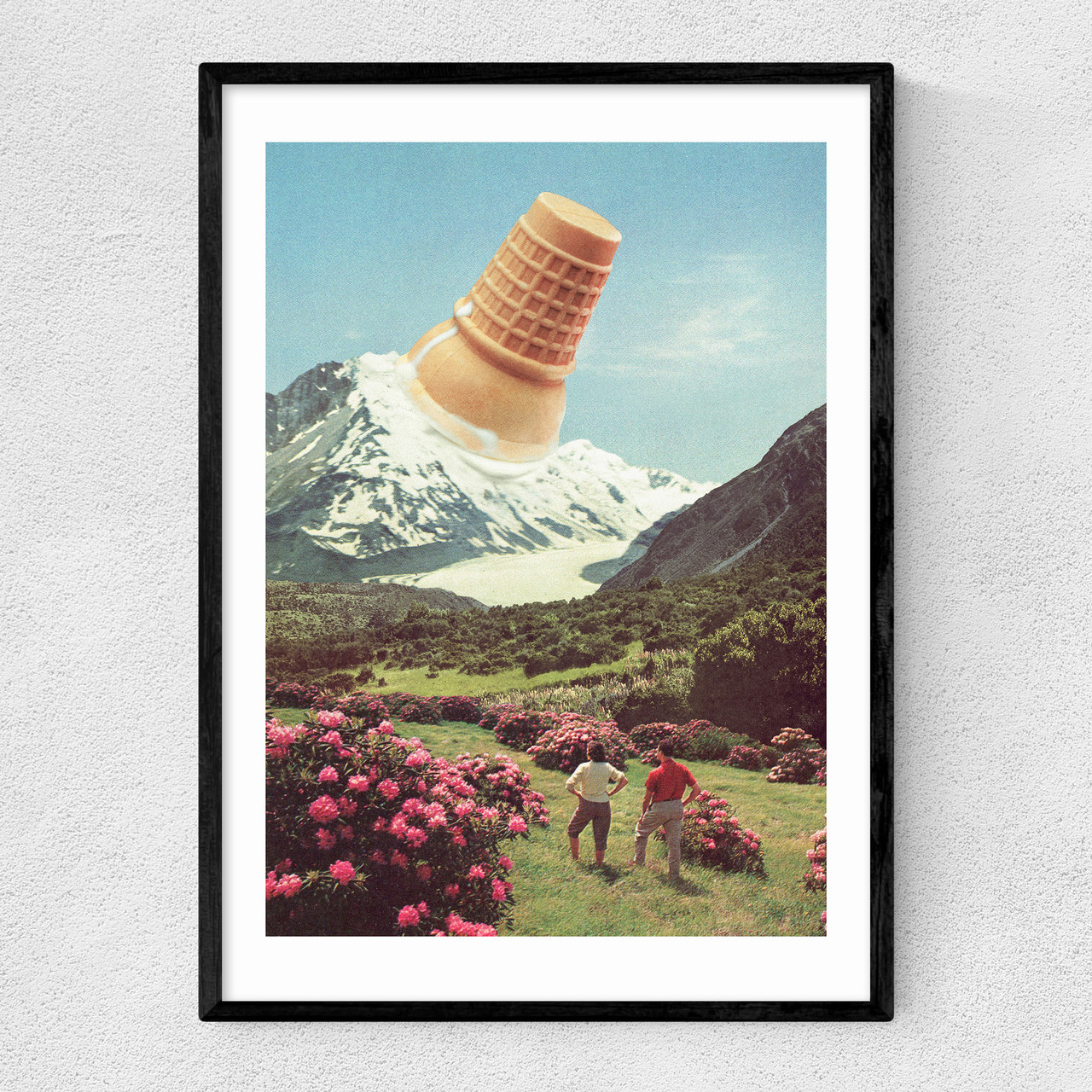 ice cream - peak mountain meltdown art print by vertigo artography in black frame