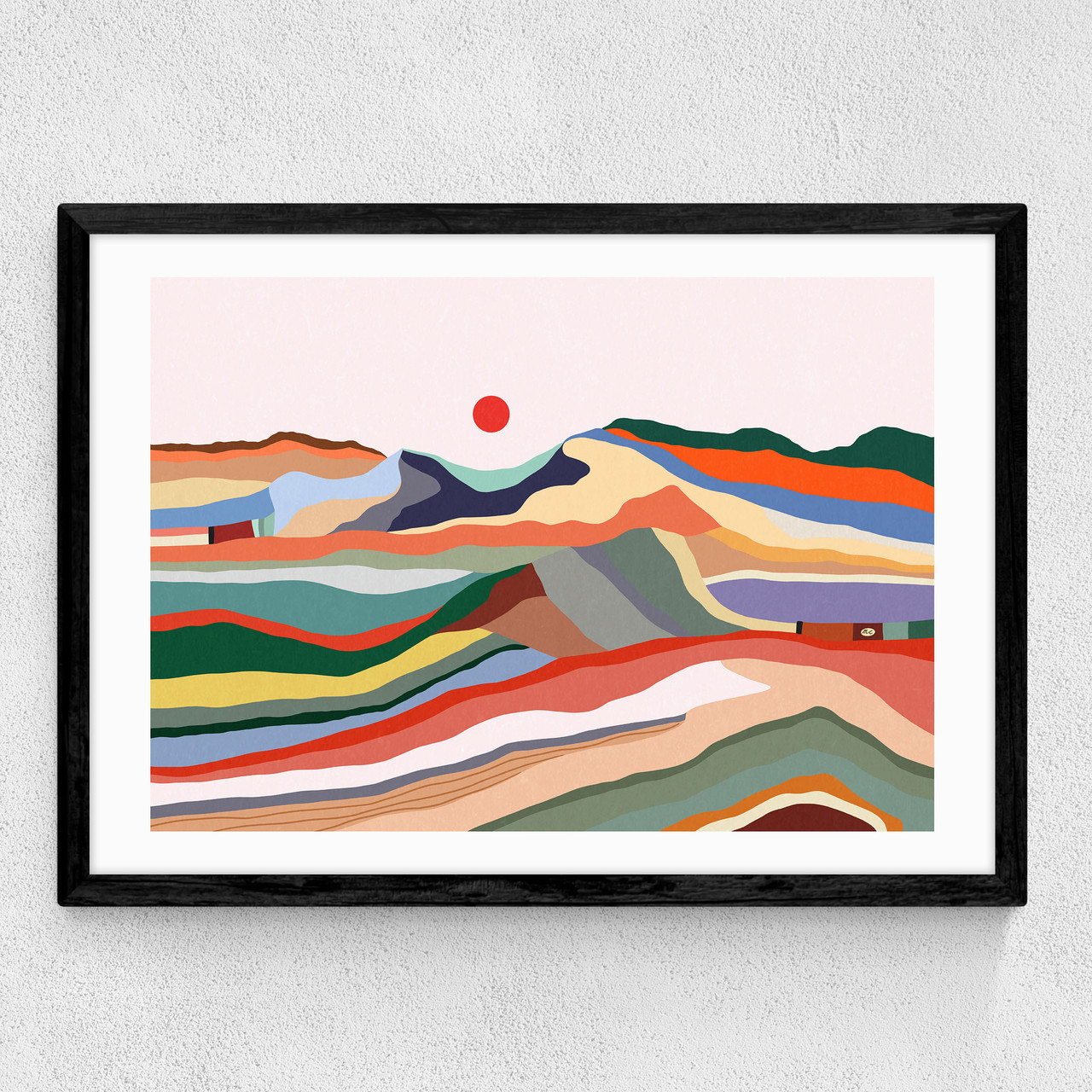 camaleonte art print by marina ester castaldo in black frame