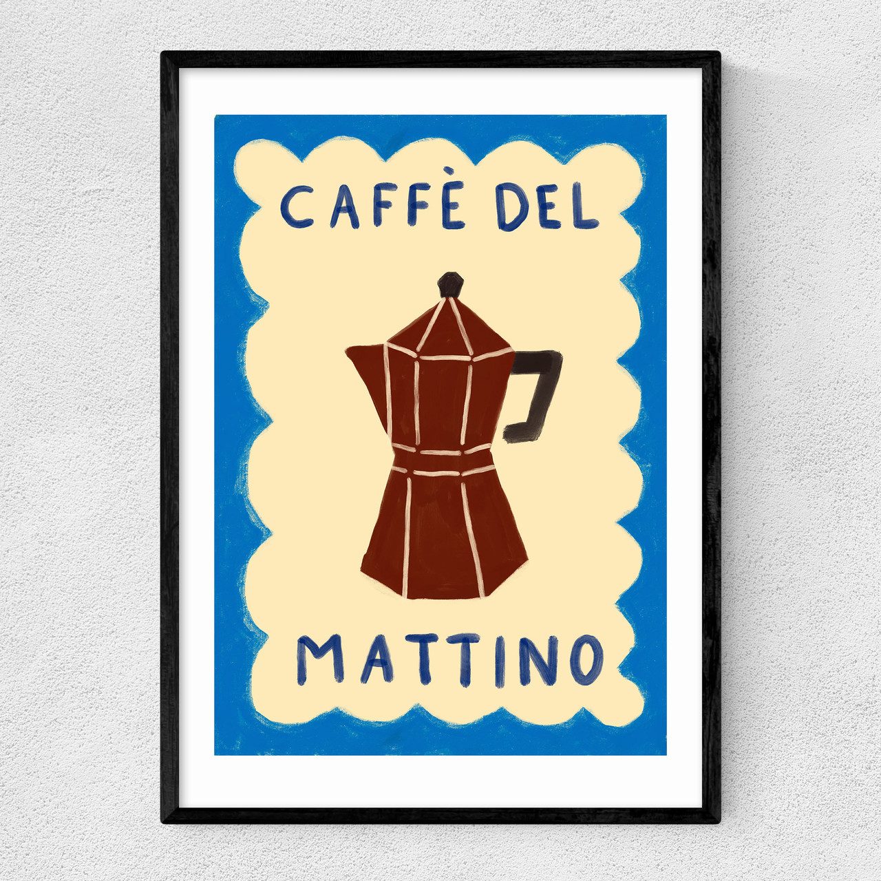 caffè del mattino art print by she snacks and paints in black frame