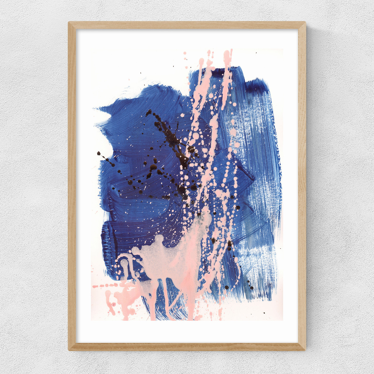 brush strokes III art print by iris lehnhardt in oak frame