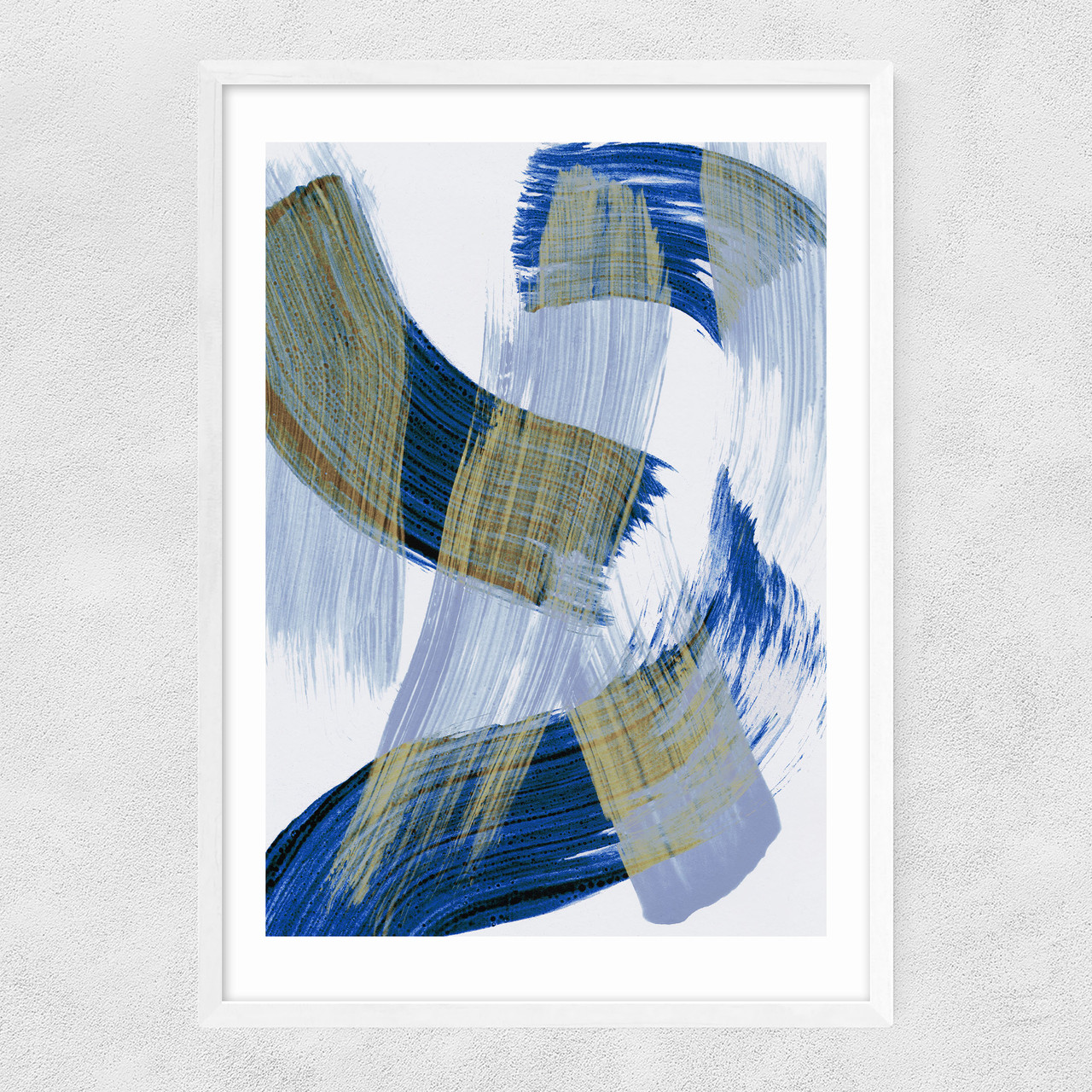 abstract brush strokes 13 art print by mareike boehmer in white frame
