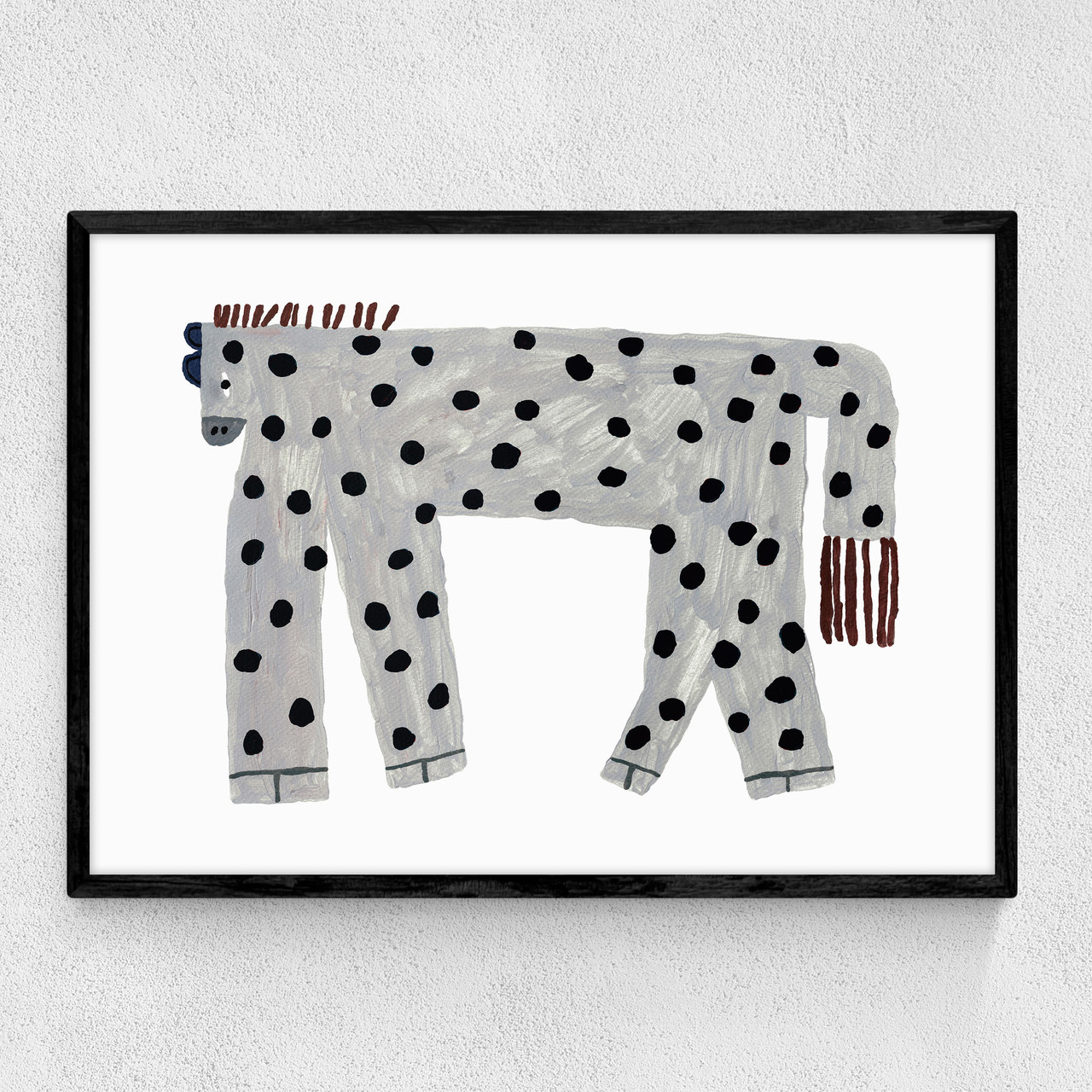 yeehaw spotty art print by min pin in black frame