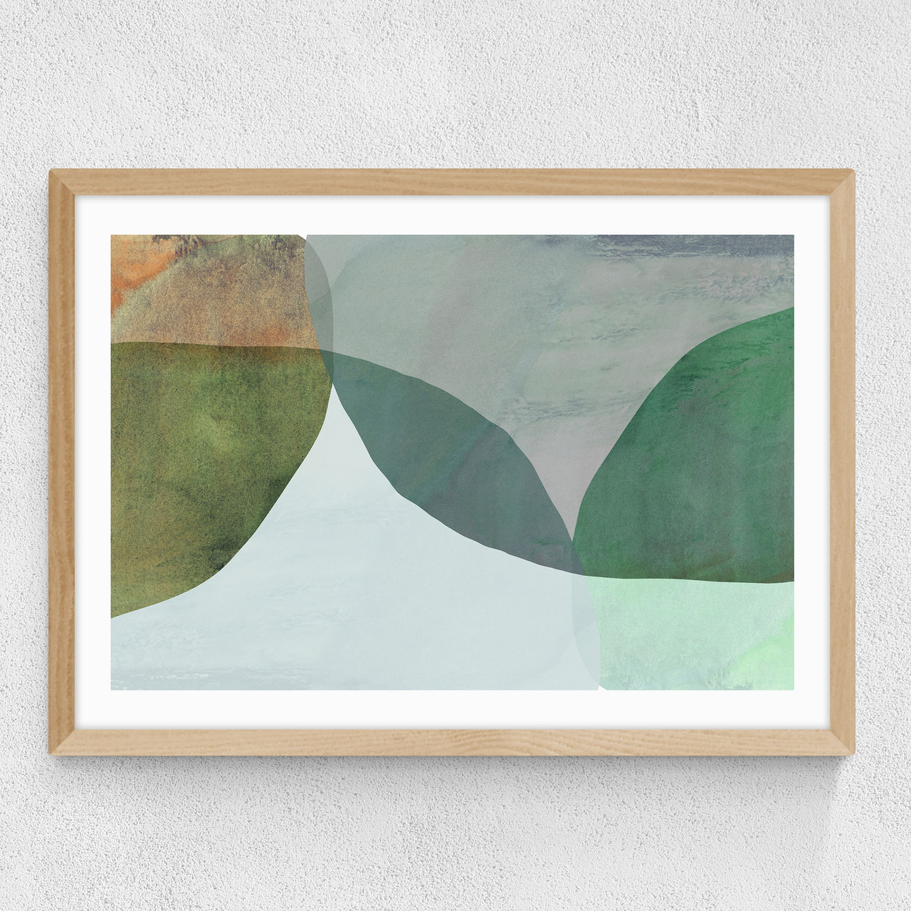 earthenware surfaces art print by cartissi in oak frame