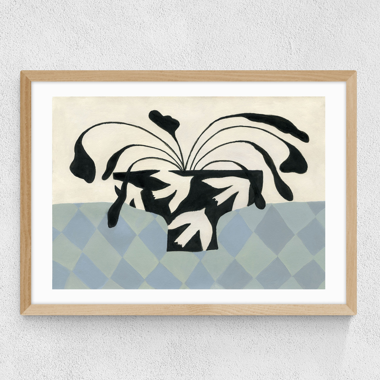 dove peace vase art print by jazmine joye in oak frame