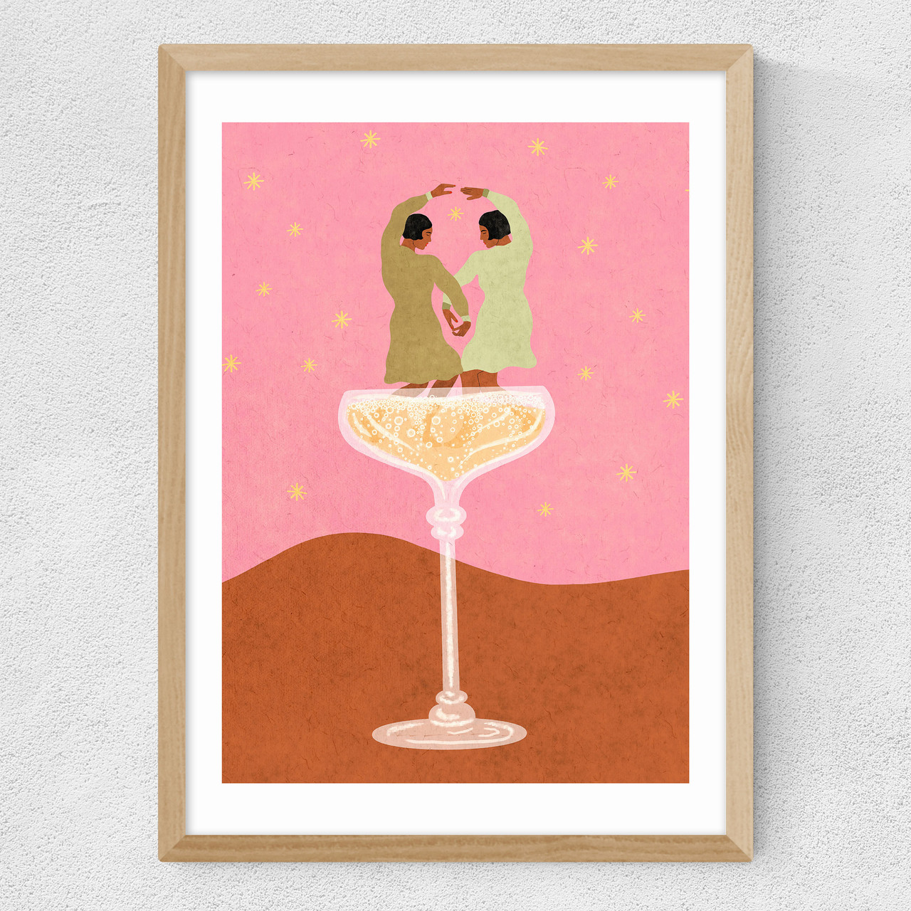la belle vie II art print by lemon fee in oak frame