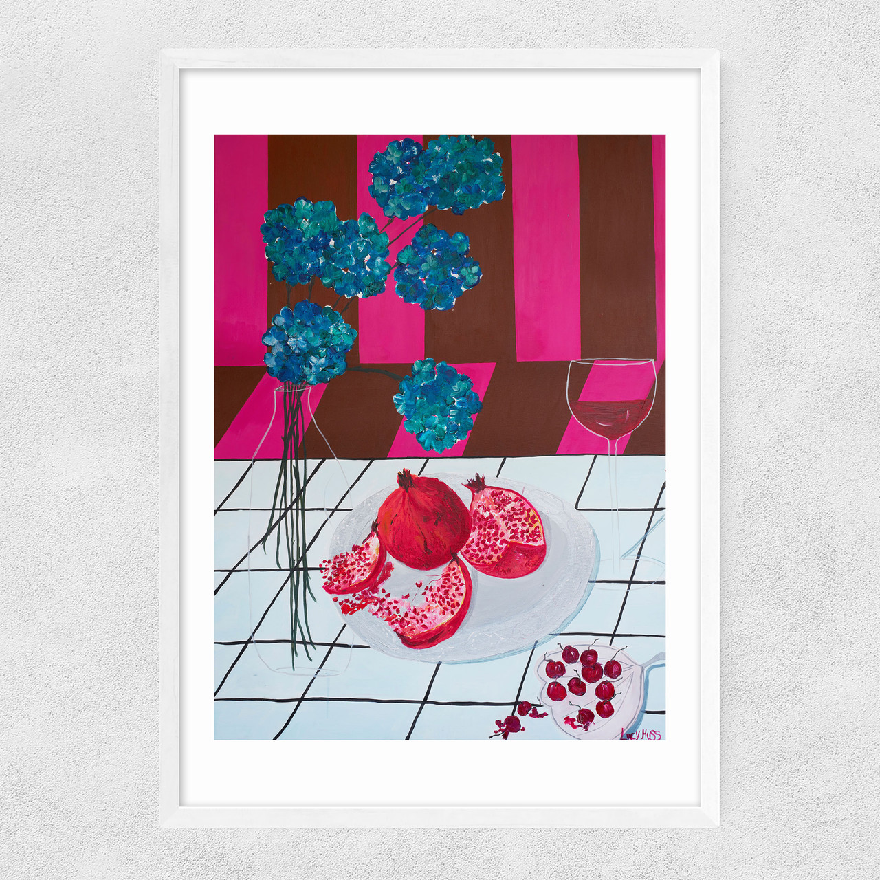 forbidden fruit I art print by lucy muss in white frame