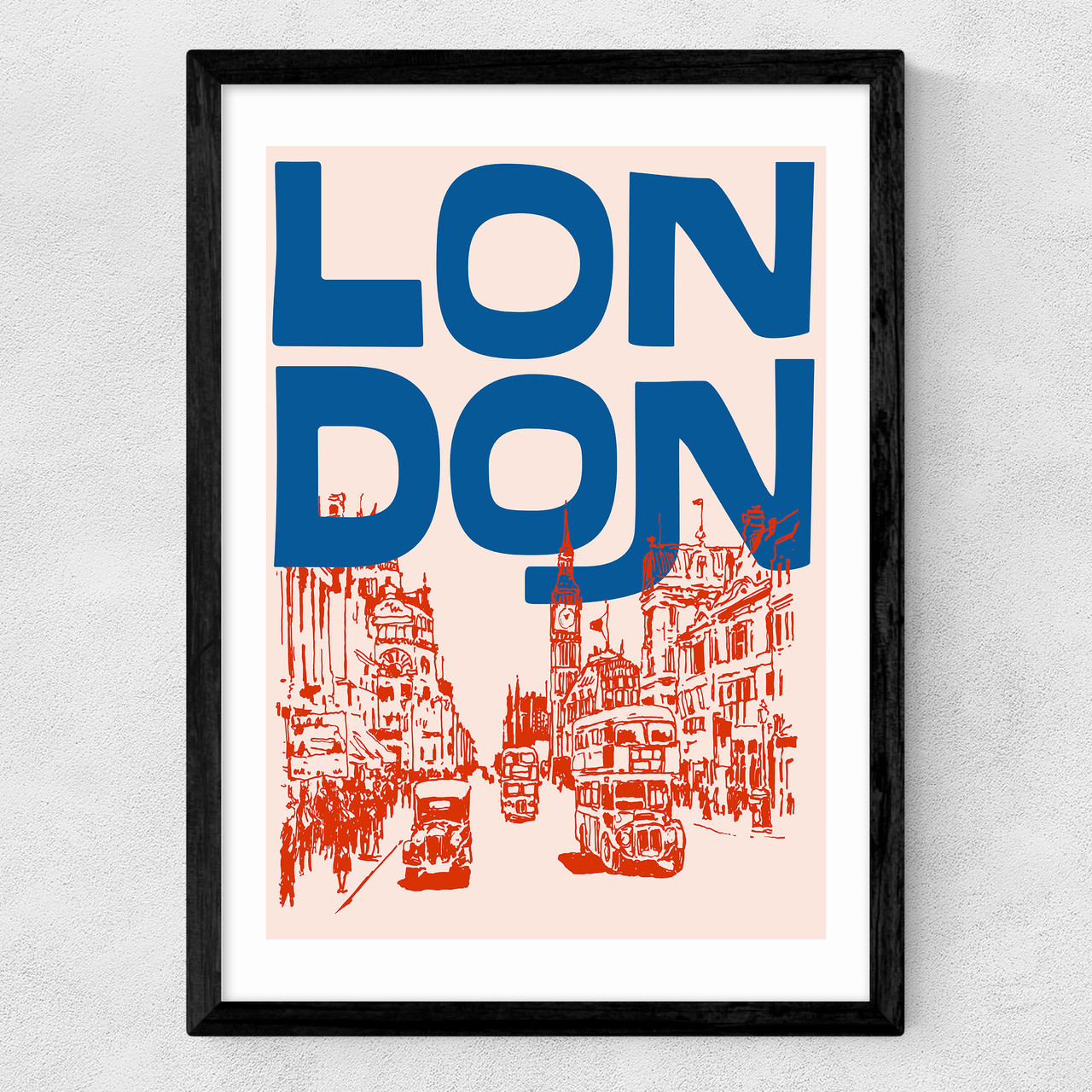 london city art print by luxe poster co in black frame