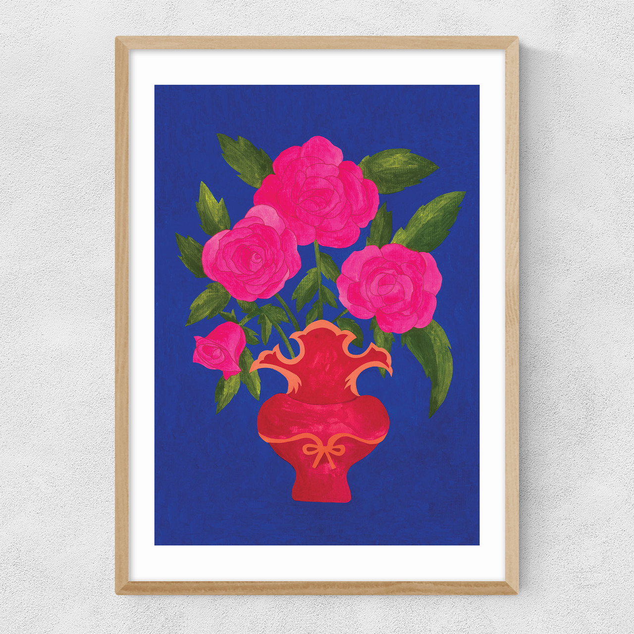 my love art print by mahin hussain in oak frame