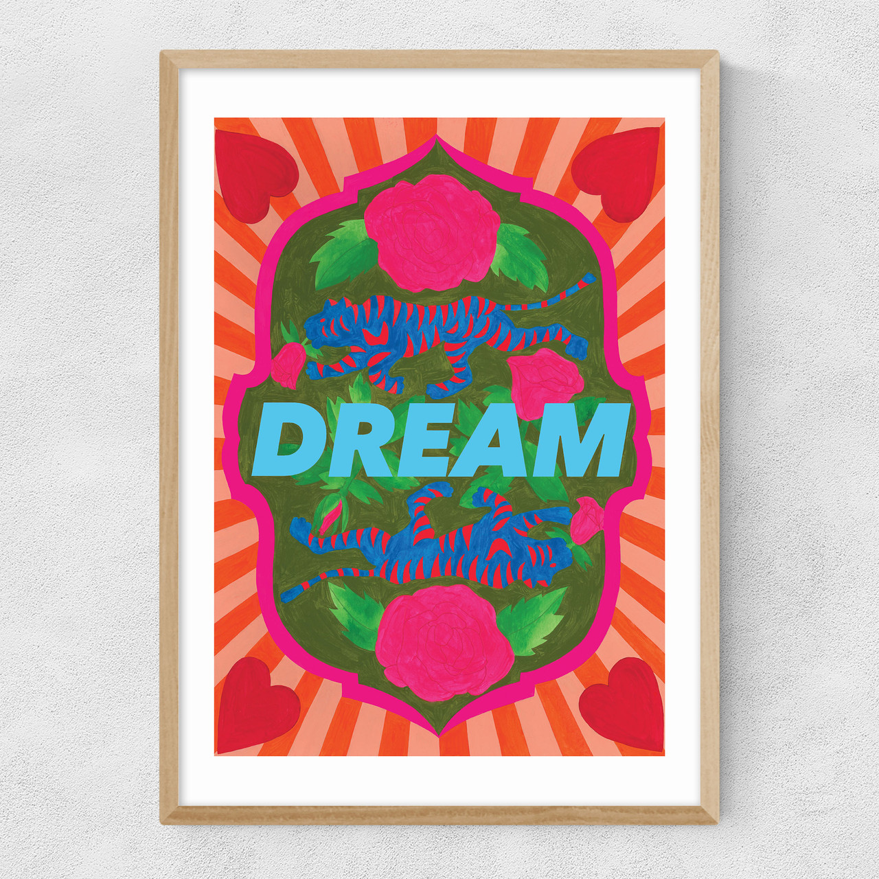 dream art print by mahin hussain in oak frame