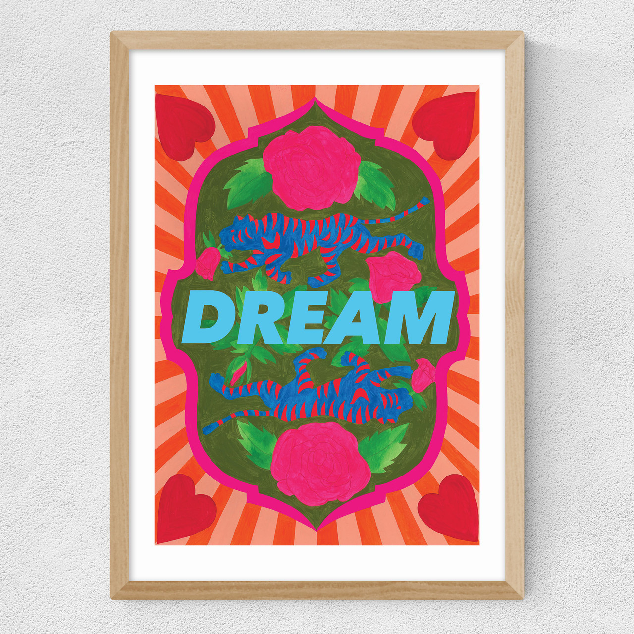dream art print by mahin hussain in oak frame