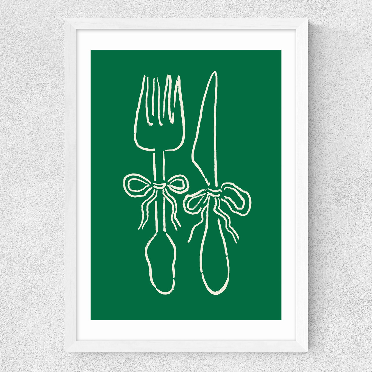 dinner time art print by nice draws in white frame