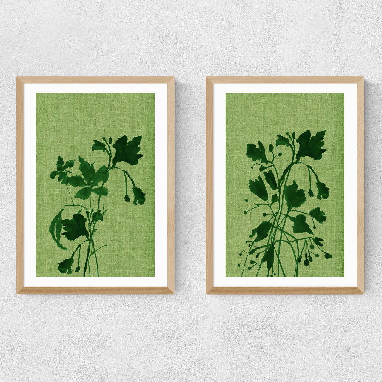 terre verte art print set by cartissi in oak frame
