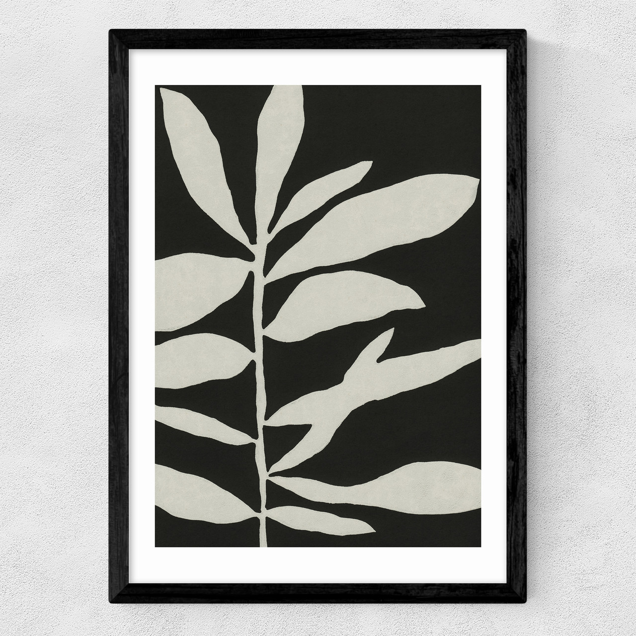 linocut III black and white art print by alisa galitsyna in black frame