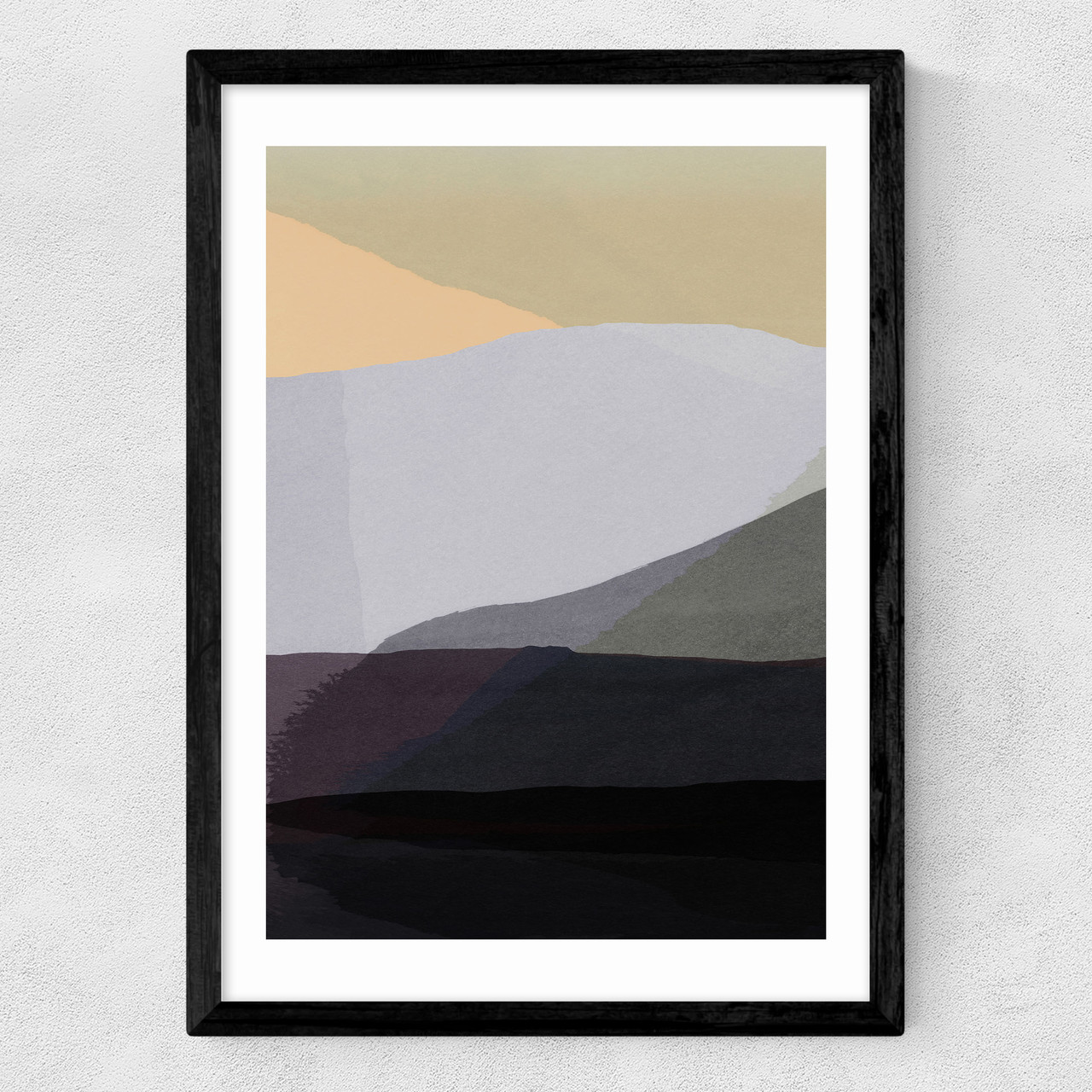 golden hills I art print by cartissi on black frame