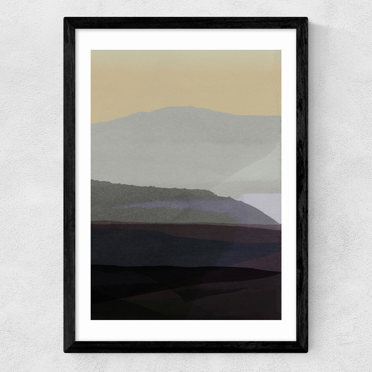 golden hills III art print by cartissi in black frame