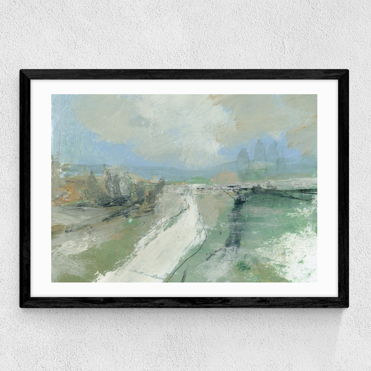 bramble brook art print by dan hobday in black frame