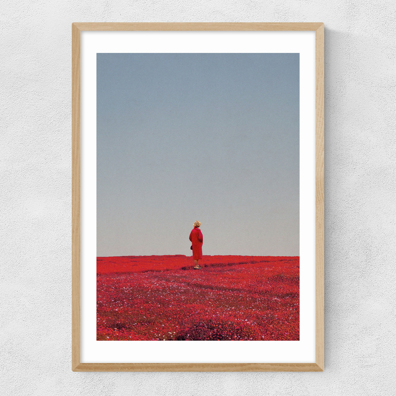 everything was red art print by frank moth in oak frame