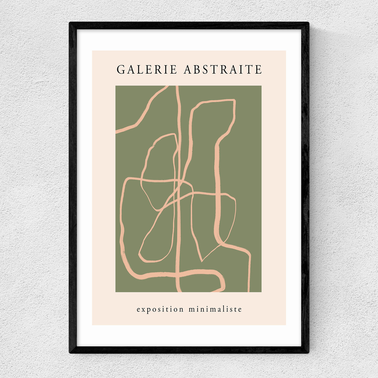 blush line art art print by luxe poster co in black frame