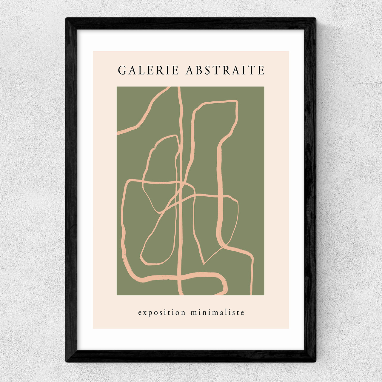 blush line art art print by luxe poster co in black frame