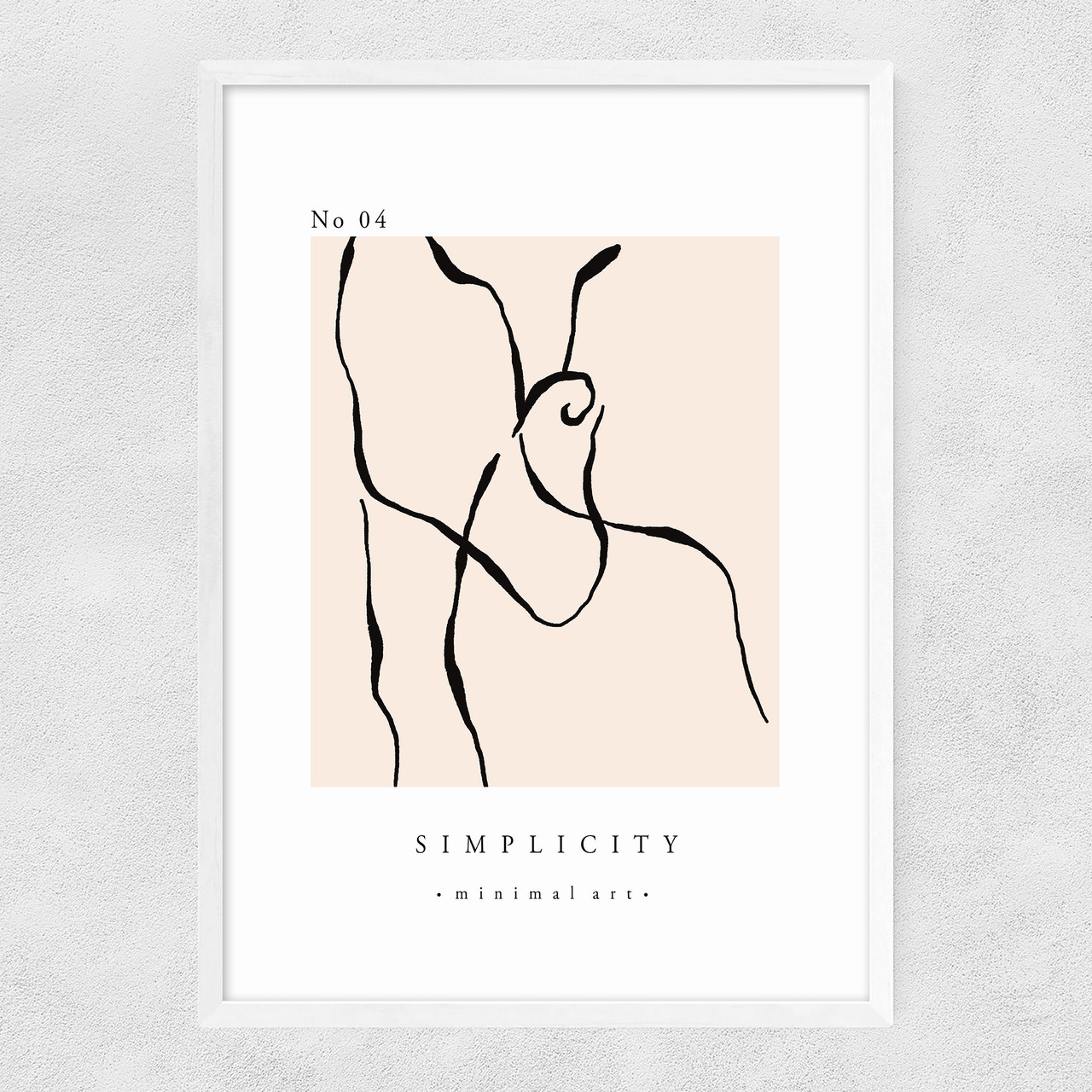 simplicity no4 art print by luxe poster co in white frame
