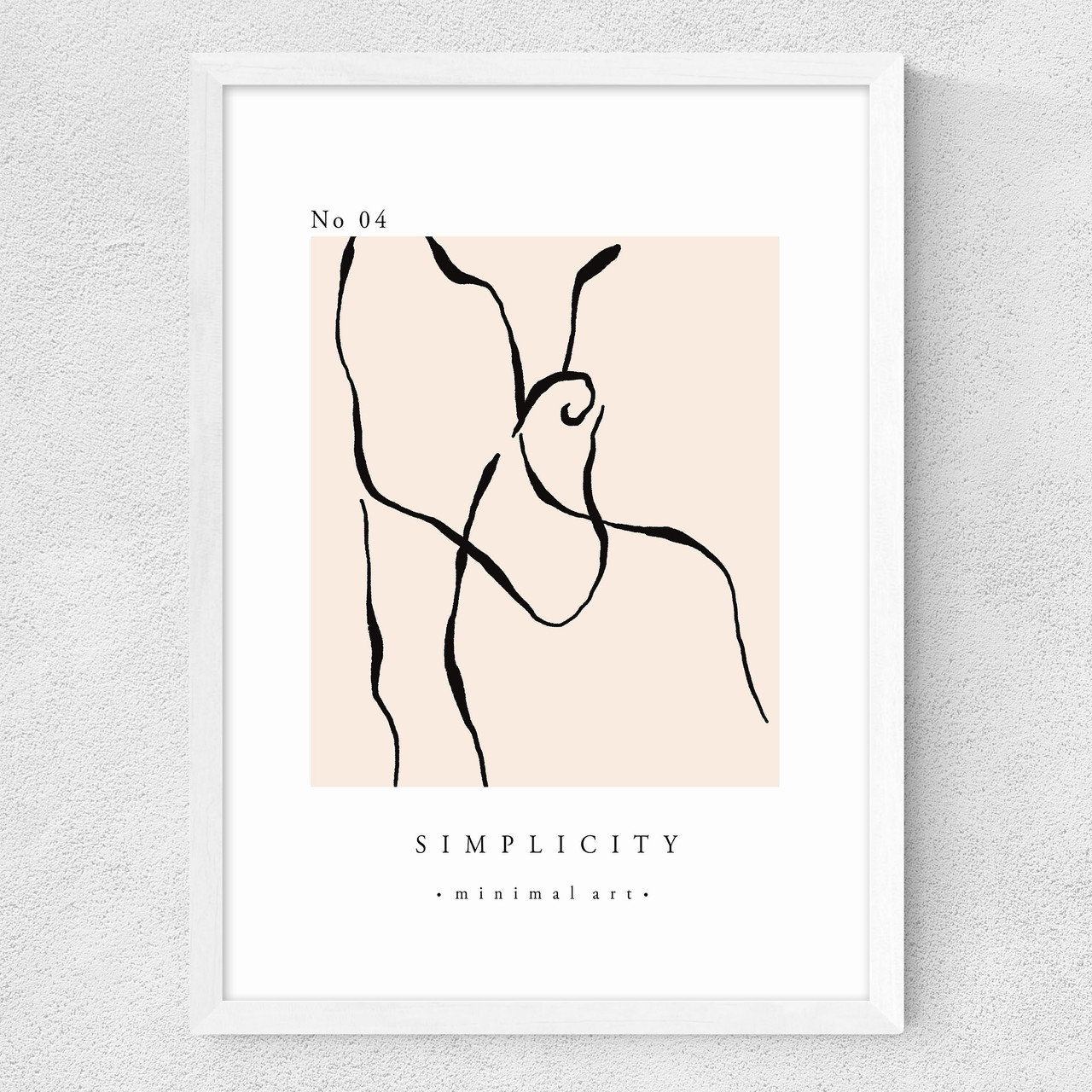 simplicity no4 art print by luxe poster co in white frame