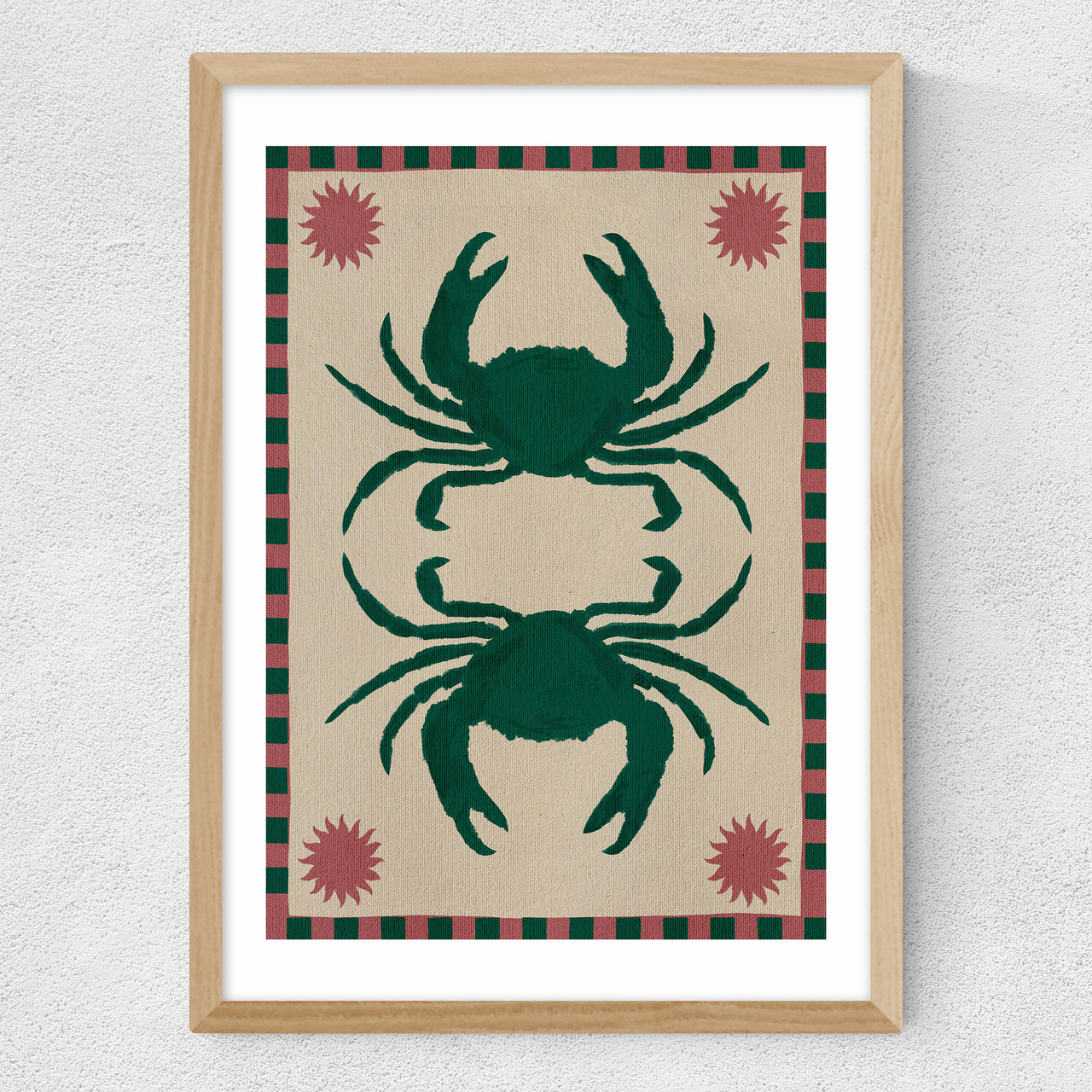 lush duo VI art print by shatha dafai in oak frame