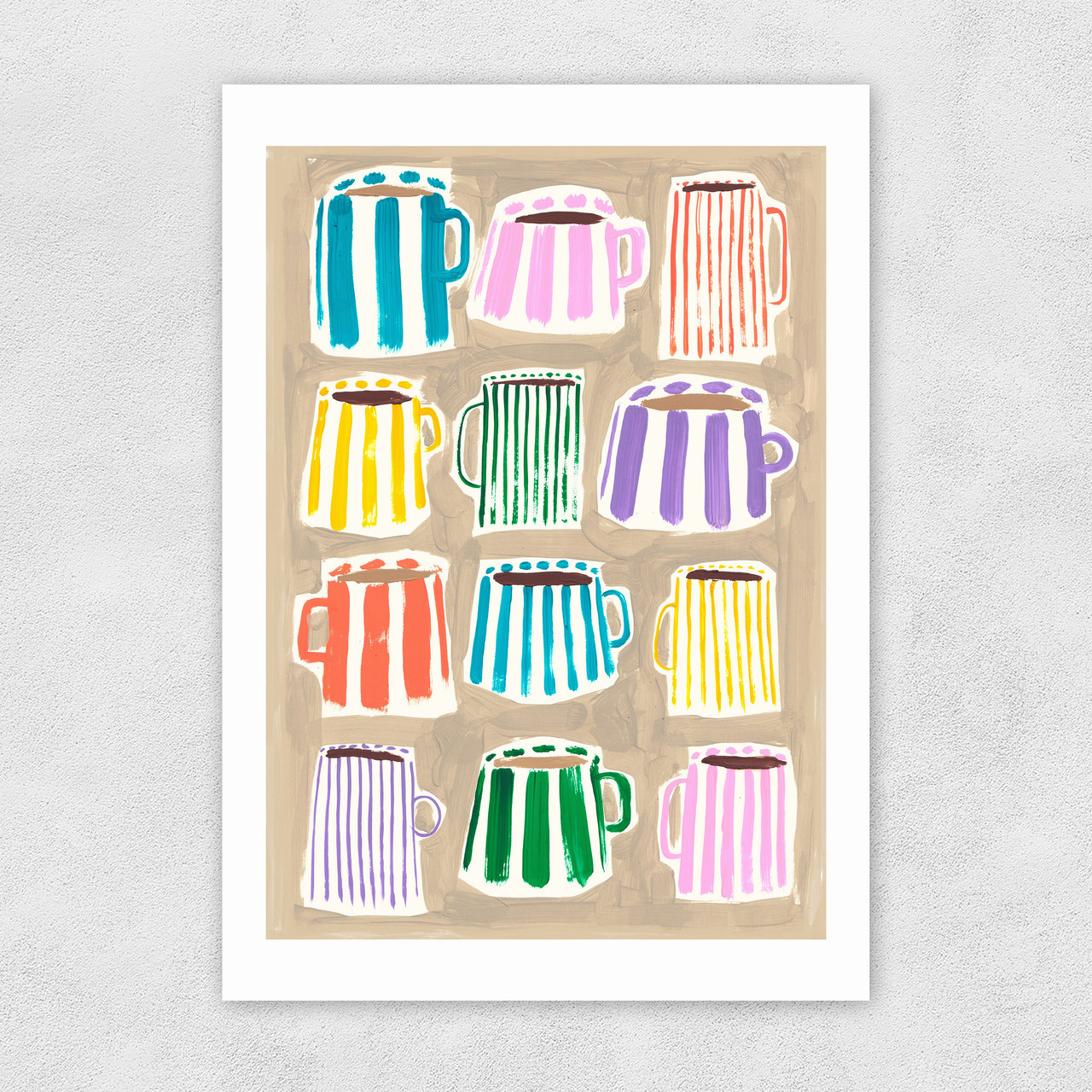 Stripey Coffee Cups by Natalie Cass