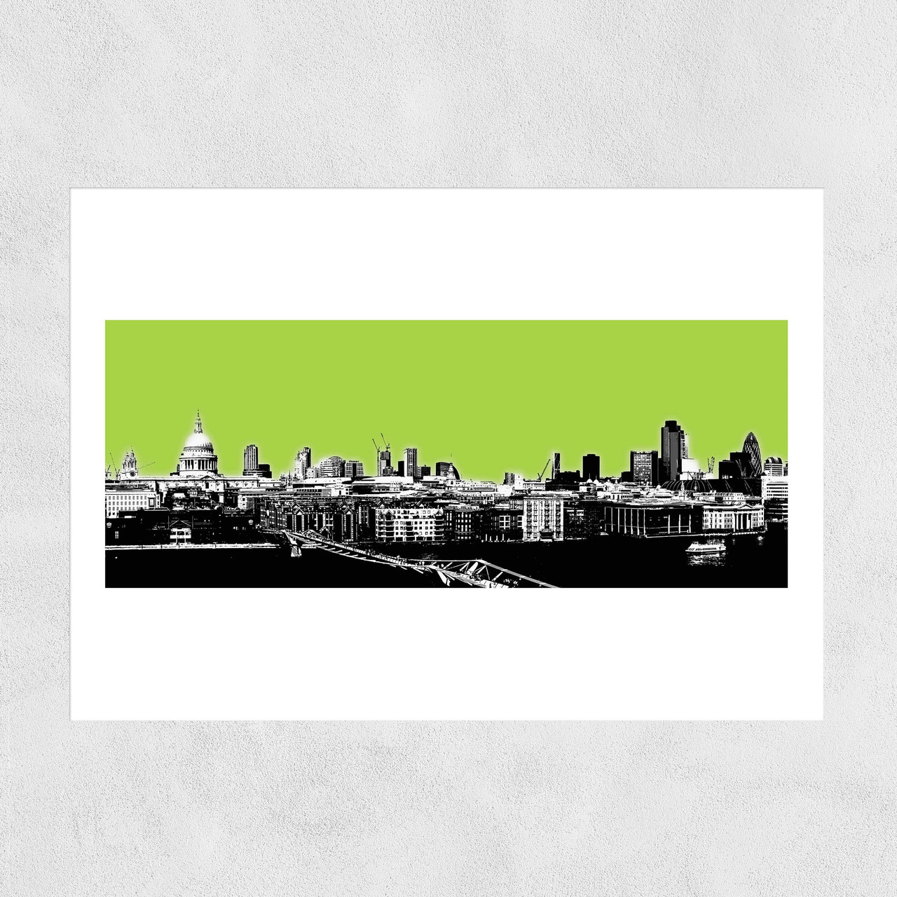 London Skyline (green) Unframed Print