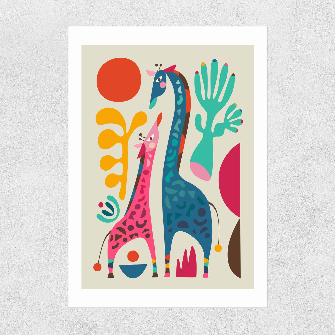 Giraffes by Rachel Lee Unframed Print