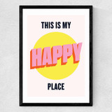 Happy Place by HollieGraphik Medium Black Frame