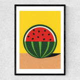 The Quarter Watermelon Narrow Black Frame