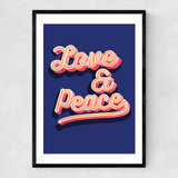 Love and Peace Narrow Black Frame