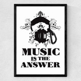 Music Is The Answer Medium Black Frame